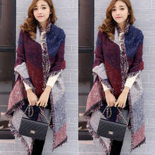 NEW Women Long Cashmere Winter Wool Blend Soft Warm Scarf Wrap Shawl Plaid Scarf 2024 - buy cheap