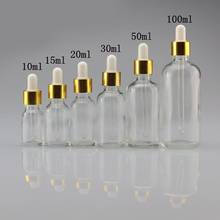 Mini pipeta líquida reactiva de vidrio transparente, botella cosmética vacía, 5ml-100ml 2024 - compra barato