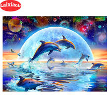 5d diy pintura de diamantes golfinhos planetas paisagem pintura de diamantes ponto cruz mosaico bordado pedras quadradas redondas 2024 - compre barato