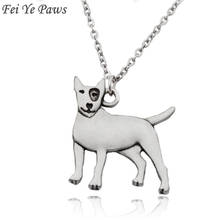 Retro Antique Bull Terrier Dog Charm Statement Pendant Necklaces for Women Men Jewelry Choker Stainless Steel Long Chain Party 2024 - buy cheap