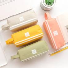 Portable Canvas Zip Double Layers Pencil Case Large Capacity Pen Bag Stationery 2024 - buy cheap