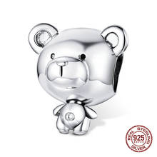 2020 hot sale 100% 925 sterling silver animal beads cute bear charm fit bangle bracelet DIY pendant woman brand jewelry making 2024 - buy cheap