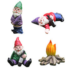 Mini Dwarf Gnome Statue Garden Courtyard Ornaments Fairy Resin Micro Landscape Outdoor Miniature Elf Figurines Handicraft 2024 - buy cheap