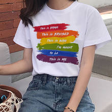 ZOGANKIN-camisetas con estampado de Orgullo Lgbt para mujer, ropa con diseño de arcoíris Gay, amor lésbico, informal, de verano, con cuello redondo 2024 - compra barato