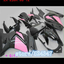 Kit de carenados completos de ABS para motocicleta Kawasaki, juego de carenados para moto Ninja 250 EX250 ZX250R 2008 2009 2010 2011 2012 08 09 10 11 12 13 14, color rosa con negro, novedad 2024 - compra barato