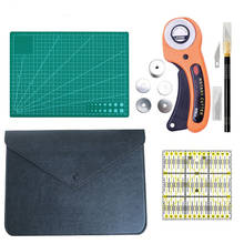 Kit de costura para ropa, herramientas de costura, juego de cuchillos de corte a mano, cuchillo de tela de retales, regla, herramienta de bricolaje, almohadilla de corte A4 2024 - compra barato