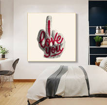 Hands Love You Picture Graffiti Art Canvas Painting Abstract Street Oil  Art Poster Wall Pictures For Living Room Home Decor 2024 - buy cheap