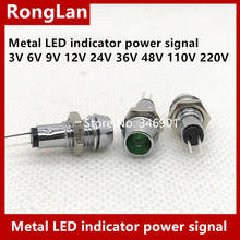 L-602G hole 8MM 6MM 10MM 12MM 14MM Metal LED indicator power signal DC3V/6V DC9V DC12V DC24V DC36V DC48V AC110V/220V RYBGWP-50P 2024 - buy cheap