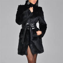 Plus Size 5XL Fleece Faux Fur Coat Women Winter Long Jacket Belt Thick Winter Overcoat Fluffy Outerwear Elegant Streetwear A40 2024 - buy cheap