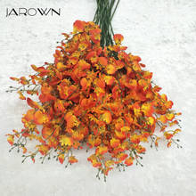 JAROWN-orquídea bailarina de colores otoñales, decoración de boda, flor falsa de seda, mariposa, arreglo de flores oncidio, decoración del hogar 2024 - compra barato