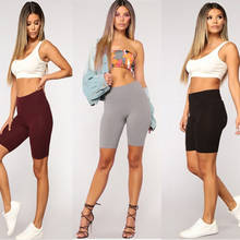 Sexy Women Shorts Summer Solid Color High Waist Skinny Stretch Biker Shorts Fitness Short Trousers Elastic Waist Ladies Shorts 2024 - buy cheap