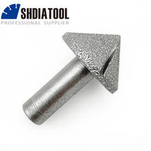 SHDIATOOL No.15 Cone type Vacuum Brazed Diamond Router Bits for Stone Marble Granite 12.7mm Shank for Edge Profile 45 Degree 2024 - buy cheap