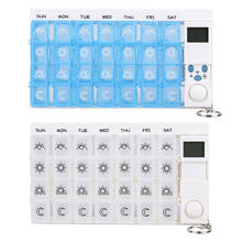 Refillable LCD Digital 28 Grids Electric Pill Case Medicine Tablets Container Box Organizer Dispenser with Timer Reminder 2024 - buy cheap