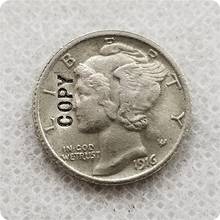 EE. UU. 1916-D mercurio centavo copia monedas conmemorativas-monedas réplica Medallas de monedas coleccionables 2024 - compra barato