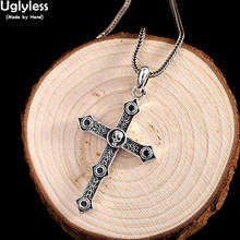 Uglyless-colgantes de calavera PUNK para hombre, joyería de estilo HIP HOP, collares tailandeses de plata, sin cadenas, 925 2024 - compra barato