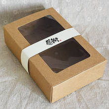 Caixa de papel de embalagem marrom de 20 pces com caixas de empacotamento do queque do mooncake/muffin da janela 2024 - compre barato