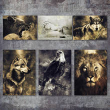 Lion Wolf Eagle Horse Leopard Nordic Posters And Prints Wall Art Canvas Painting Animal Wall Pictures For Living Room Home Decor 2024 - buy cheap