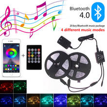 Светодиодная ленсветильник с Bluetooth, водонепроницаемая гибкая светодиодная лента RGB 5050 с диодной лентой, постоянный ток 12 В, 5 м, 10 м, 15 м, 20 м 2024 - купить недорого