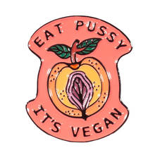 Vegan Brooch vagina feminist pin Apple fruit jewelry perfect gift for vegetarians 2024 - buy cheap