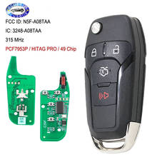 3+1/4 Button Flip Remote Key Keyless Entry Fob 315MHz PCF7953P/HITAG PRO/ID49 for Ford Fusion 2013-2015 FCC ID: N5F-A08TAA HU101 2024 - buy cheap