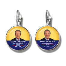 For President 2020 USA Support Mark Sanford Collection 16mm Glass Cabochon Silver Plated Earrings Jewelry For Women Girls Gift 2024 - buy cheap