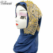 BOHOWAII New Fashion Hijab Scarf Muslim Turbantes Cabeza Para Las Mujeres Diamonds Head Wrap for Women Chiffon Kopftuch 2024 - buy cheap