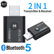 Беспроводной адаптер 2 в 1 Bluetooth 5,0 аудиоприемник передатчик стерео Bluetooth AUX USB 3,5 мм разъем для ТВ ПК автомобильный комплект адаптер 2024 - купить недорого