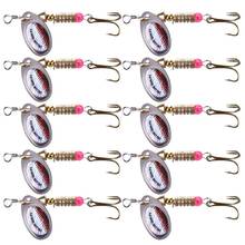 10pcs Fishing Lures Spinnerbaits Metal Sequin Spoon Wobble Spinner Fishing Baits 3.5-10g Bass Pike Salmon Trout Fish Hook 2024 - buy cheap