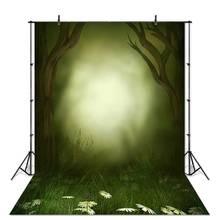 Forest Photography Backdrop Spring Green Grass Fantasy Fairy Tale Forest Enchanted Children Birthday Background for Photo Studio 2024 - buy cheap