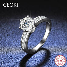 Geoki Passed Diamond Test 1 Ct D Color VVS1 Moissanite 6 Prong Engagement Ring 925 Sterling Silver Luxury Party Rings for Women 2024 - buy cheap