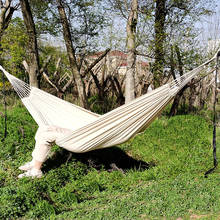 Balanço ao ar livre branco lona hammock jardim decoração hammock viagem de acampamento ao ar livre 2024 - compre barato