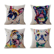 Creative Dog Cushion Cover Linen French Bulldog Printing Throw Pillow Case Cushion Cover For Sofa Home Decoration Pillowcase 2024 - buy cheap