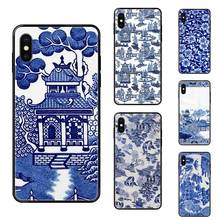 Freestyle Black Soft TPU Phone Cover Case Capa Blue Willow China For Xiaomi Redmi 3S 4X 4A 5 5A 6 6A 7 7A 8 8A 8T 9 9A K20 K30 2024 - buy cheap