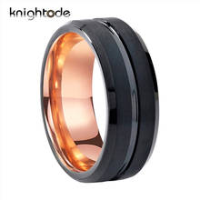 Мужское кольцо, черное вольфрамовое кольцо с гравировкой, 8 мм 2024 - купить недорого