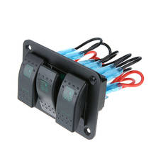 Panel de interruptor basculante de 3 botones, 12V-24V, LED verde, interruptor automático de circuito para coche, barco marino, Panel de interruptor con pegatinas DIY 2024 - compra barato