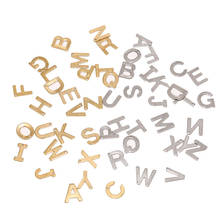 Conector de pingentes letras douradas, conectores aleatórios de aço inoxidável com letras do alfabeto para pulseira e colar artesanato, 100 peças 2024 - compre barato