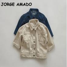 2021 Spring New Baby Boys Girls Denim Jackets Long Sleeve Soild Color Coats Casual Style Children Clothes E011 2024 - buy cheap