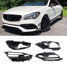 Car ABS black Front FogLamp Air Vent Trim Grills Frame For Mercedes Benz CLA Class W117 CLA200 CLA220 CLA45 AMG 2016 2017 2018 2024 - buy cheap