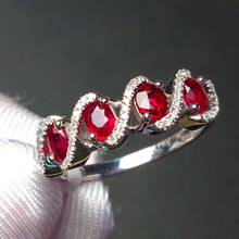 Natural New Burning Ruby Gemstone Ring Real 925 Sterling Silver Fashion Fine Jewelry for Women【FS Jewelry】 2024 - buy cheap