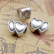 100pcs/lot Antique Silver Heart Beads 14x10MM Metal Heart Beads for Handmade Jewelry Wholesale 2024 - buy cheap