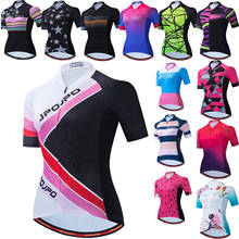 Camiseta feminina ciclismo secagem rápida, jaqueta feminina manga curta roupa para mountain bike 2024 - compre barato
