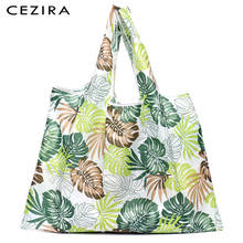 Cezira bolsa grande para compras feminina, portátil, dobrável, floral, à prova d'água, bolsa de ombro grande, bolsa reutilizável 2024 - compre barato