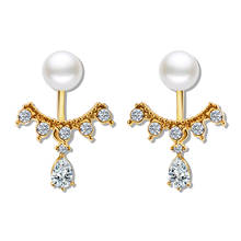 Misanryne coreano jóias zircão pérola cristal asas de anjo geometria brincos para mulheres declaração de orelha jóias atacado 2024 - compre barato