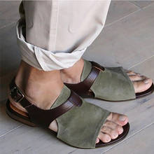 Men's Rome Sandals 2020 New Retro Beach Sandals Open Toe Flat Shoes Buckle Strap Male Gladiator Sandals Men Summer Shoes Size 48 2024 - buy cheap