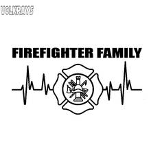 Volkrays Creative Car Sticker Firefighter Family with Fireman The Necessary Tools Accessories Reflective Vinyl Decal,7cm*16cm 2024 - buy cheap