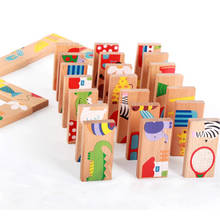 Детская обучающая головоломка деревянная детская игрушка домино распознавание животных настольная игра сложенные развивающие игрушки 2024 - купить недорого