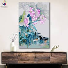 DIY colorings pictures by numbers with colors Chinese style lotus pond moonlight picture drawing painting by numbers framed Home 2024 - buy cheap