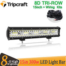 Tripcraft-Barra de luz LED de trabajo, combo de 3 filas, 15 ", 300w, para coche, Tractor, barco, todoterreno, 4x4, camión, SUV, ATV, 12V, 24V 2024 - compra barato