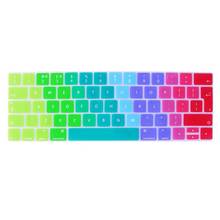 Cubierta de teclado con membrana de protección de idiomas extranjeros, cubierta de teclado arcoíris para Apple Mac Pro 13/15, barra táctil 2024 - compra barato