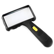 2X Rectangular Magnifying Glass Handle Magnifier with LED Lightsfor Reading 2024 - buy cheap